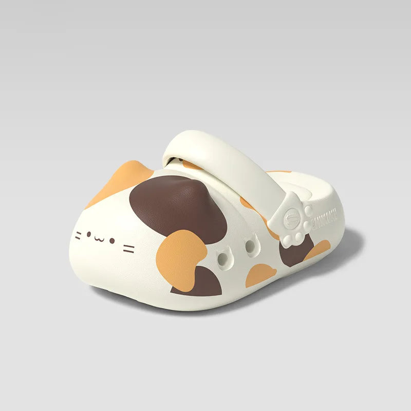 Three Flower Cat Claw Hole Shoes for Women at Home, Couple Wearing Outside, Arch Support, Thick Sole, anti Slip Hole Slippers