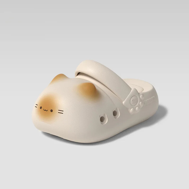 Three Flower Cat Claw Hole Shoes for Women at Home, Couple Wearing Outside, Arch Support, Thick Sole, anti Slip Hole Slippers
