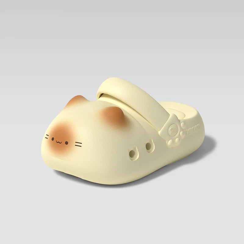Three Flower Cat Claw Hole Shoes for Women at Home, Couple Wearing Outside, Arch Support, Thick Sole, anti Slip Hole Slippers